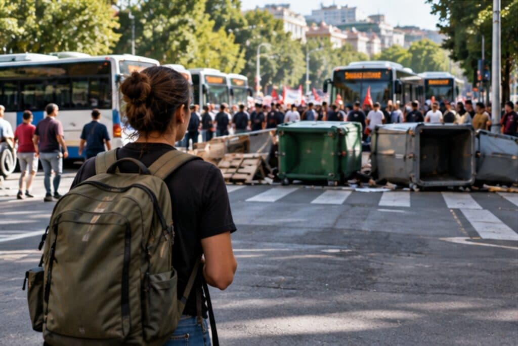 ¿Qué pasa si una huelga, protesta o disturbio bloquea tu destino mientras estás allí?Transporte, alojamiento, vuelos y cuándo modificar el itinerario.